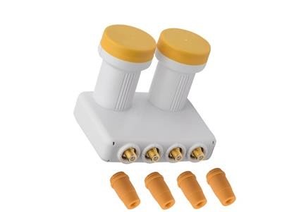 Golden Media Monoblock QUAD LNB 0,1 dB Astra + Hotbird für 4 Teilnehmer